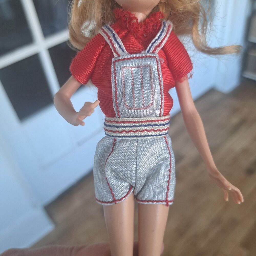 Vimtage 1979 Barbie Starr Outfit #1280 Red Silver Romper Overalls Clothes 70's